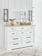 Ashbryn - Dresser And Mirror - White / Natural