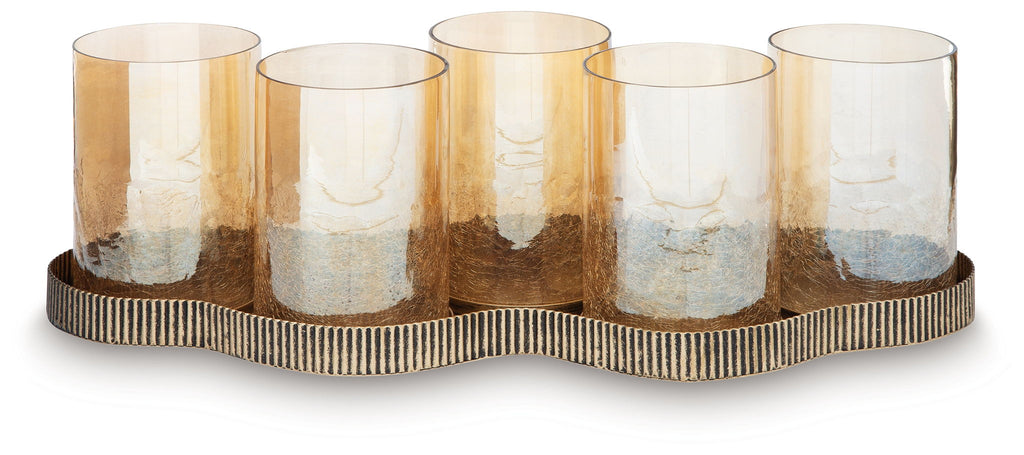 Evereton - Candle Holder - Antique Gold Finish