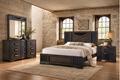 Global Furniture Grey & Black Reeded Bedroom Set