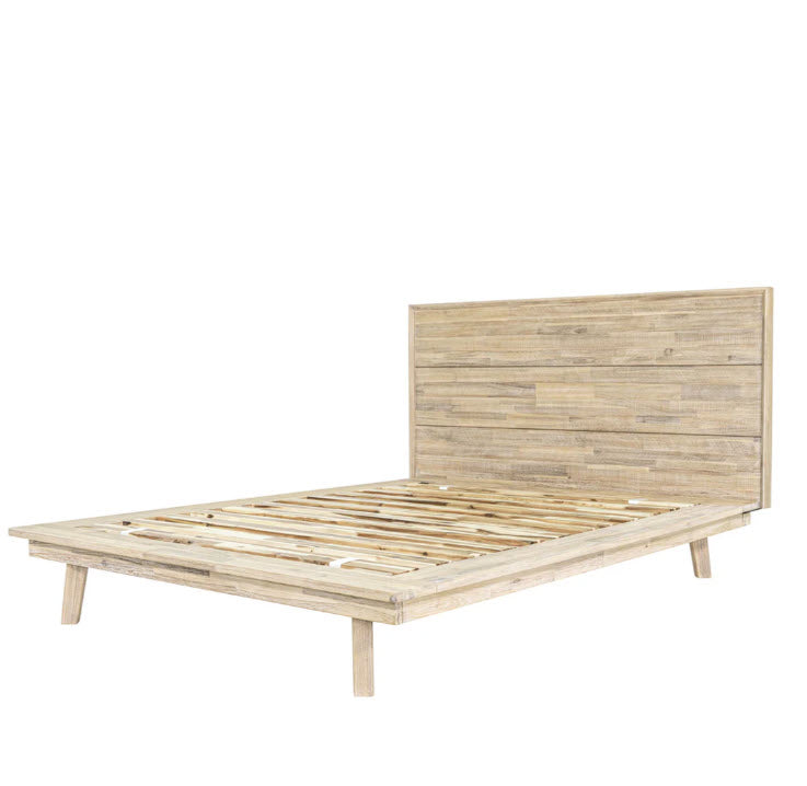LH Gia Light Driftwood Acacia Wood Bedroom Set – Queen or King Platform Bed