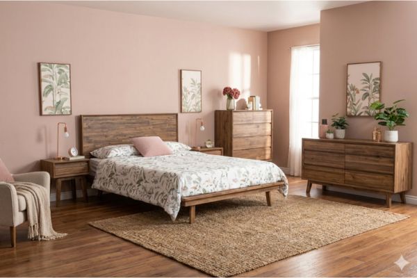 LH Gia Bedroom Set - Pecan Finish