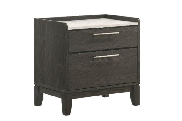 Global Furniture HD101 Dark Grey Bedroom Set with Faux Marble Tops – Single, Double or Queen