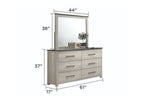 B1811 Heritage White-Wash Queen Storage Bedroom Set with LED & USB Headboard