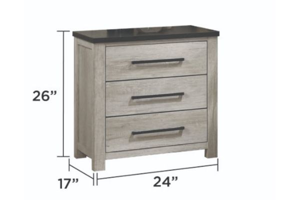 B1811 Heritage White-Wash Queen Storage Bedroom Set with LED & USB Headboard