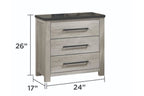 B1811 Heritage White-Wash Queen Storage Bedroom Set with LED & USB Headboard