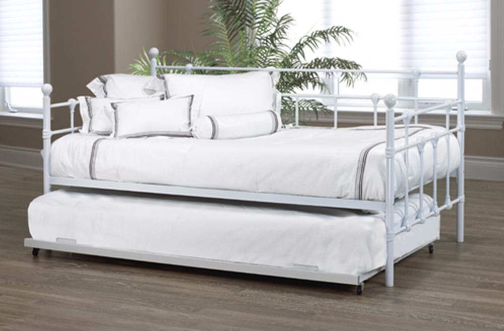 IF316 White Metal Daybed with Optional Trundle