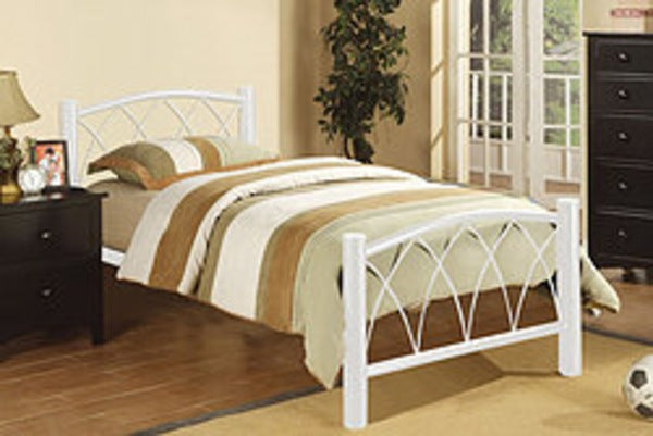IF111W White Metal Platform Bed