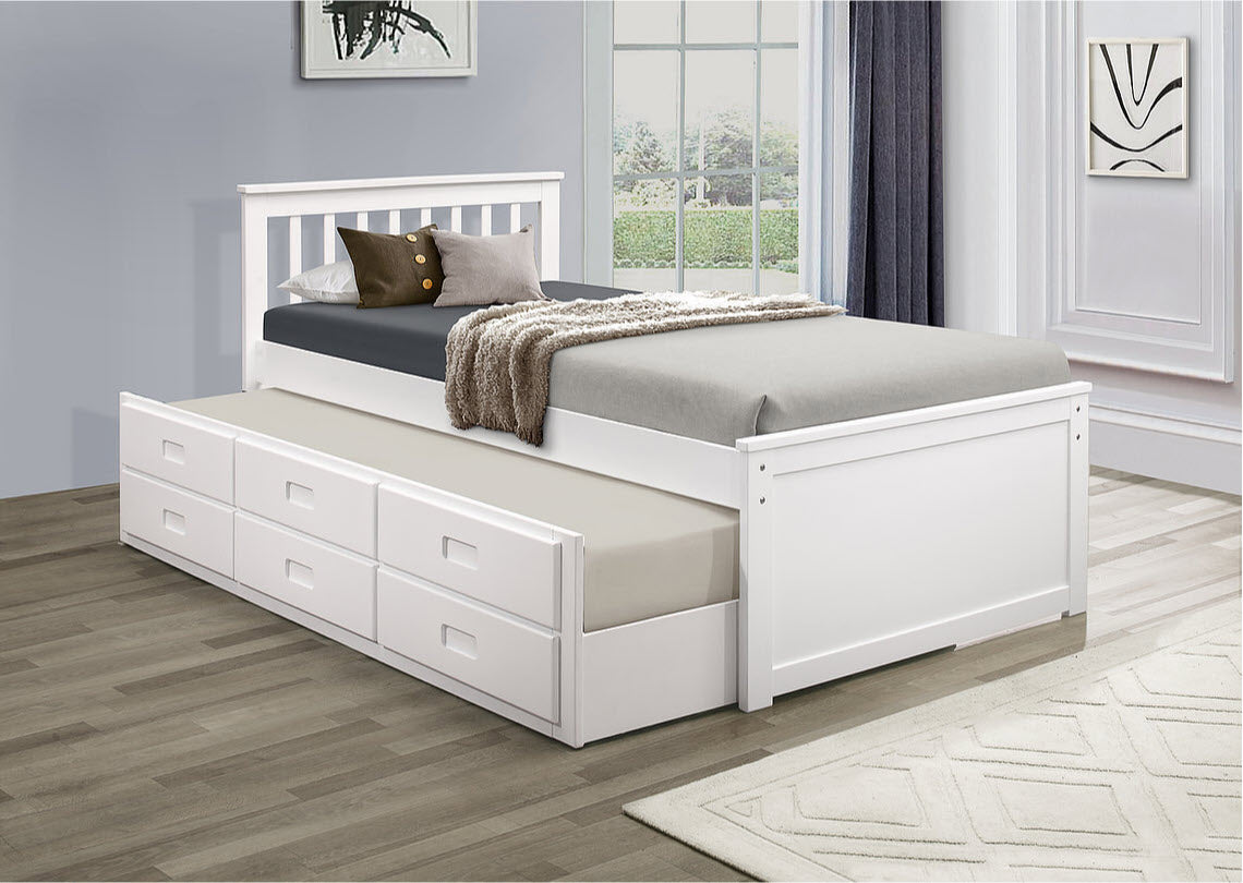 300 Mates Bed with 3 Drawers and Reversible Trundle