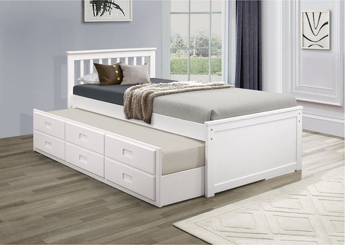 300 Mates Bed with 3 Drawers and Reversible Trundle