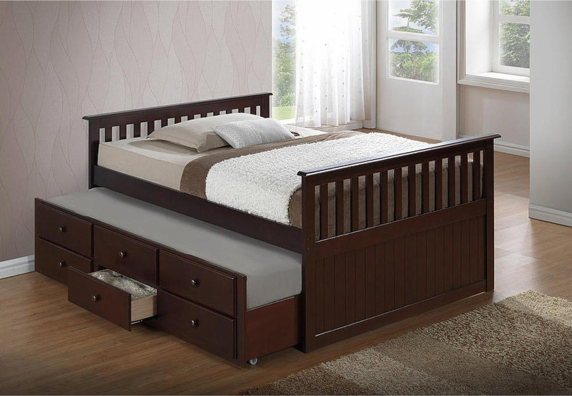 IF-314 Single Mates Bed with Trundle and 3 Drawers
