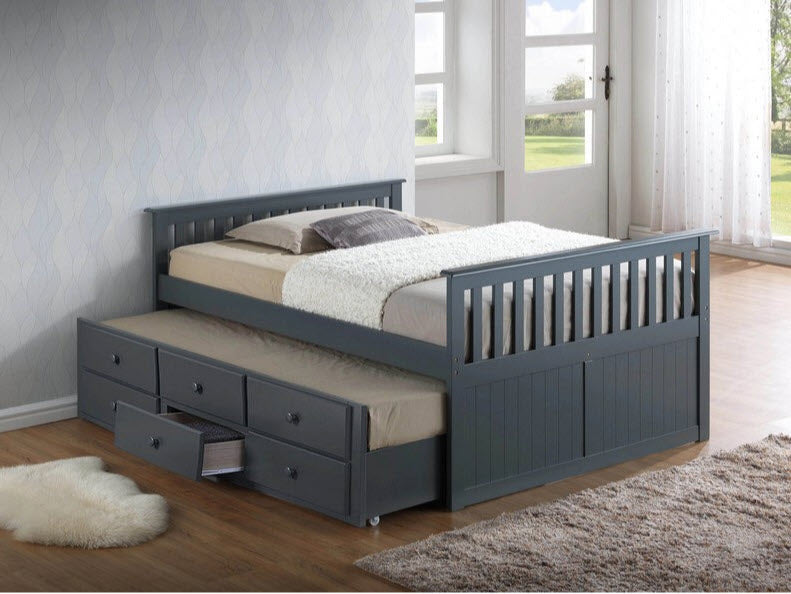 IF-314 Single Mates Bed with Trundle and 3 Drawers