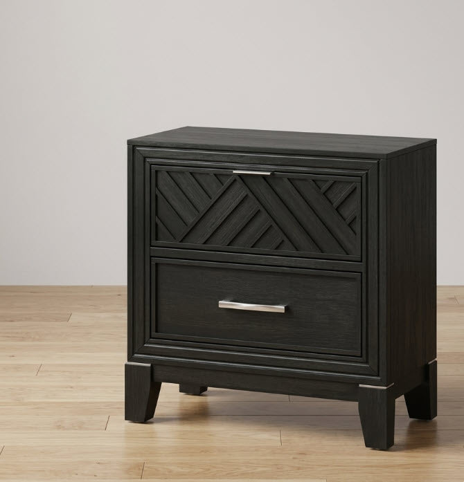 Global Furniture Black Lattice Storage Bedroom Set