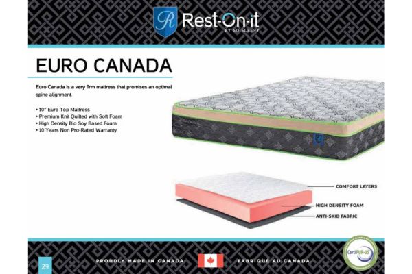 Restonit Euro Canada 10" Ultra Firm Foam Mattress
