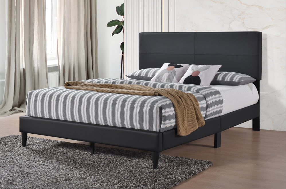 T2105 Black PU Leather Promo Platform Bed