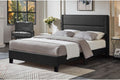 T2175 Black PU Leather Look Platform Bed