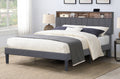 T2178 Fabric Bookcase Platform Bed W/ Charger