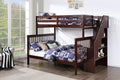 B1852 Single/Double Wood Bunk Bed with Storage Staircase