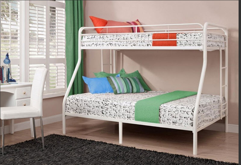 Single Over Double Metal Bunk Bed, Metal Bunk Bed Twin Over Double