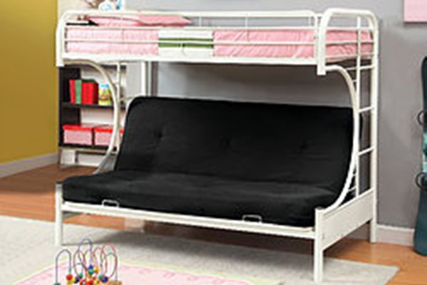 Single Futon Metal Bunk Bed Bedroom, Wood Bunk Bed With Futon Couch