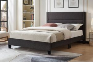 Grey Fabric Platform Bed