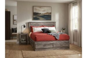 6720 Modern 6 Drawer Storage Bed Made in Canada
