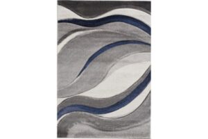 Diamond Blue & Grey Swirls Area Rug