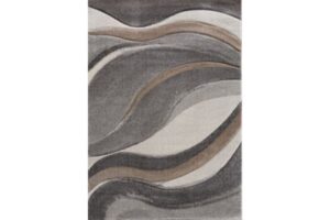 Diamond Brown & Grey Swirls Area Rug