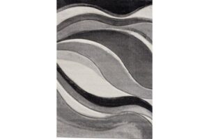 Diamond Black & Grey Swirls Area Rug