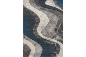 Diamond  Grey & Teal Area Rug