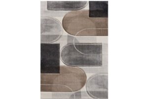Diamond Brown & Grey Circular Area Rug