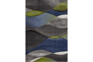 Diamond Blue, Green & Grey Area Rug