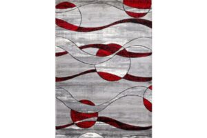 Bristol Red & Grey Moon Area Rug