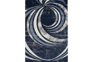 Bristol Black & Navy Circle Area Rug