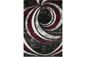 Bristol Black & Red Circle Area Rug