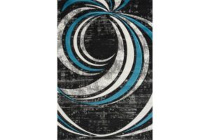 Bristol Black & Turquoise Circle Area Rug