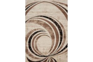 Bristol Cream & Brown Circle Area Rug