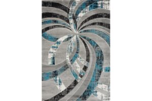 Bristol Grey & Turquoise Swirl Area Rug