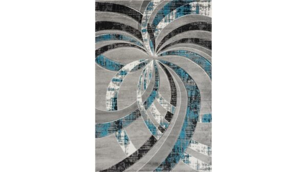 Bristol Grey & Turquoise Swirl Area Rug