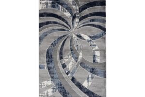 Bristol Grey & Navy Swirl Area Rug