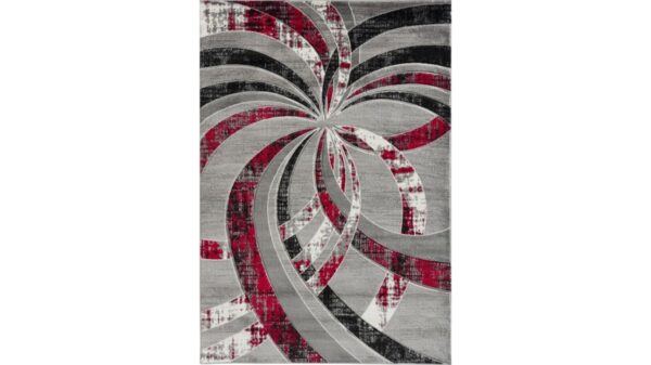 Bristol Grey & Red Swirl Area Rug