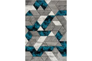 Bristol Grey & Turquoise Mosaic Area Rug