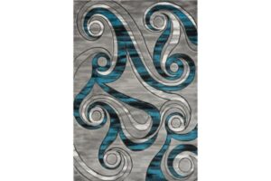 Bristol Grey & Turquoise Abstract Area Rug