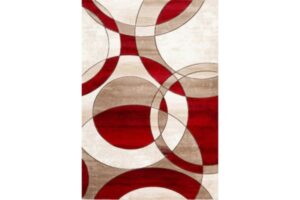 Bristol Cream & Red Circular Area Rug