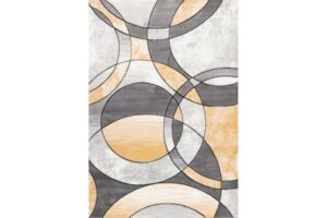 Bristol Grey & Gold Circular Area Rug