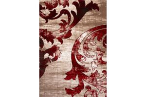IBIZA CARVING 5024 CREAM RED Area Rug