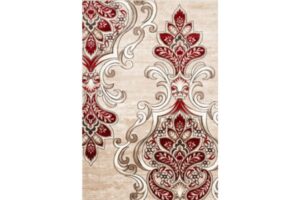 IBIZA CARVING 5025 CREAM RED Area Rug