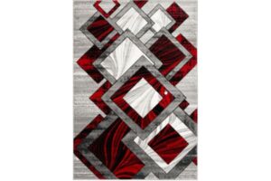 IBIZA CARVING 5029 GREY RED Area Rug