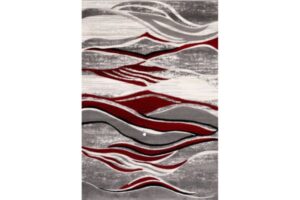 IBIZA CARVING 5111 GREY RED Area Rug