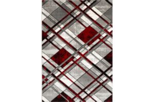 IBIZA CARVING 5032 GREY RED Area Rug