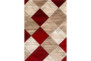 IBIZA CARVING 5036 CREAM RED Area Rug
